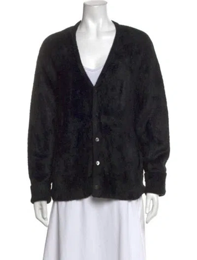Pre-owned Stussy V-neck Sweater In Black