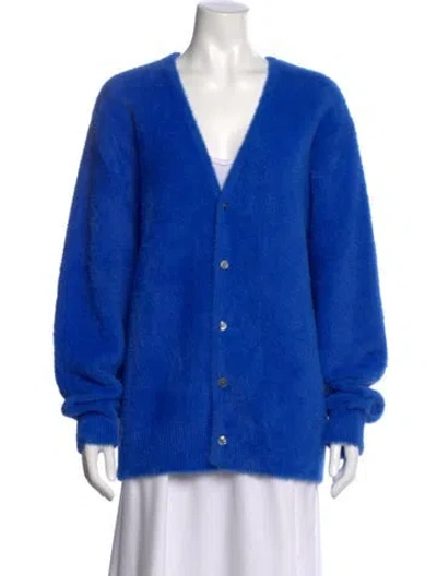 Pre-owned Stussy V-neck Sweater In Blue