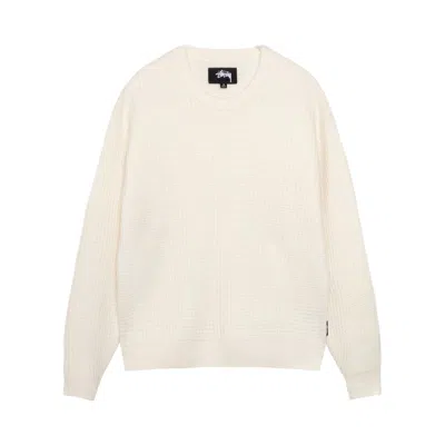 Pre-owned Stussy Waffle Cashmere Crew 'ivory' | Cream | Men's Size S In White