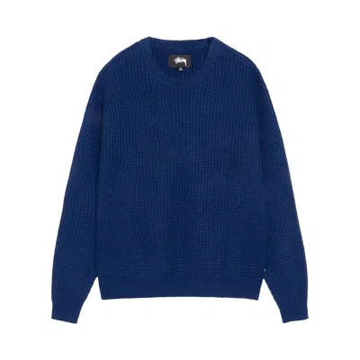 Pre-owned Stussy Waffle Cashmere Crew 'navy' | Blue | Men's Size Xl