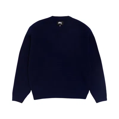 Pre-owned Stussy Waffle Cashmere Sweater 'deep Navy' | Blue | Men's Size L