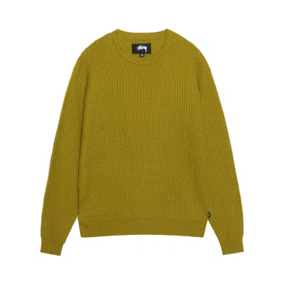 Pre-owned Stussy Waffle Knit Cashmere Crew 'moss' | Green | Men's Size M