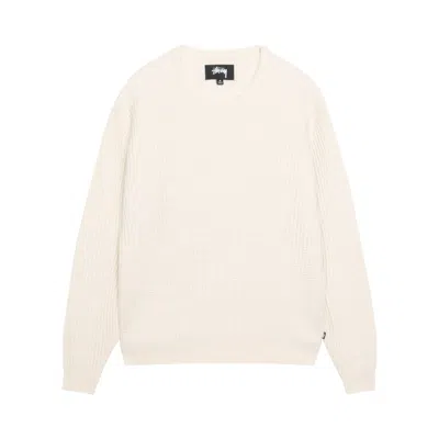 Pre-owned Stussy Waffle Knit Cashmere Crew 'natural' | Cream | Men's Size Xl In White