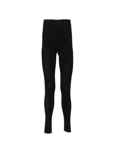 Stussy Waffle-knit Wool Trousers In Black