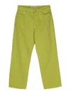 Stussy Straight Leg Canvas Trousers With Rivets In Green