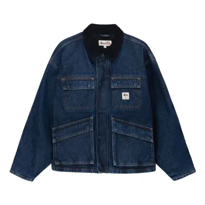 Stussy Washed Canvas Shop Jacket 'blue'