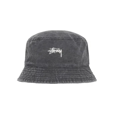Pre-owned Stussy Washed Stock Bucket Hat 'black' | Men's Size S/m