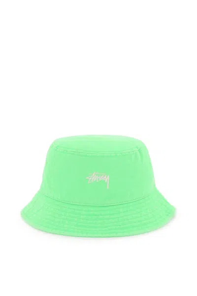 Stussy Washed Stock Bucket Hat In Green