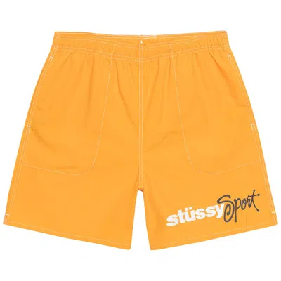 Pre-owned Stussy Water Short Sport 'tangerine' In Yellow