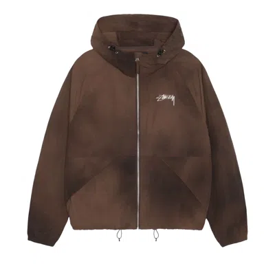 Pre-owned Stussy Wave Dye Beach Shell Jacket 'coffee' | Brown | Men's Size S