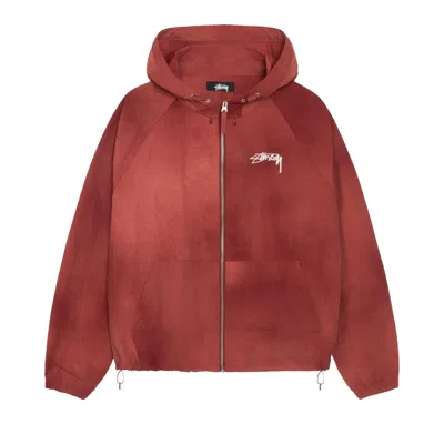 Pre-owned Stussy Wave Dye Beach Shell 'maroon' In Red