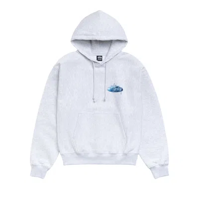 Pre-owned Stussy Wave Oval Hoodie 'ash Heather' | Grey | Men's Size Xl In Gray