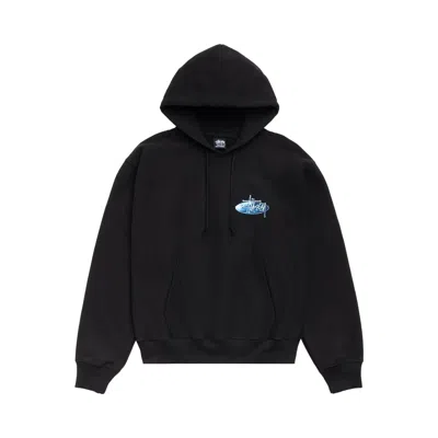 Pre-owned Stussy Wave Oval Hoodie 'black' | Men's Size M