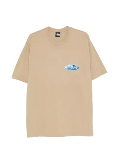 Stussy Wave Oval Logo-print Cotton T-shirt In Pink