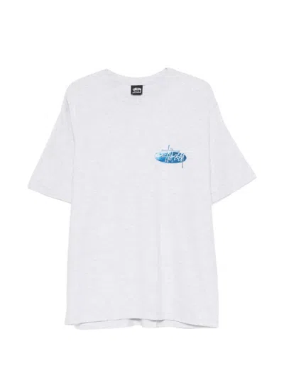 Stussy Wave Oval Logo-print Cotton T-shirt In White