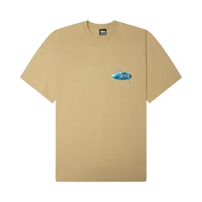 Pre-owned Stussy Wave Oval Tee 'khaki' | Brown | Men's Size M