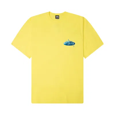 Pre-owned Stussy Wave Oval Tee 'lemon' | Yellow | Men's Size M