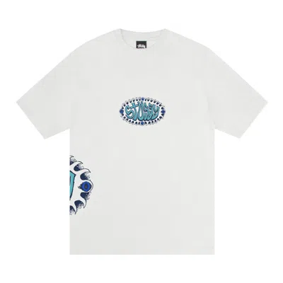 Pre-owned Stussy Wave Oval Tee Pigment Dyed 'natural' | Cream | Men's Size L In White