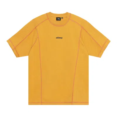 Pre-owned Stussy Wave Short-sleeve Crew 'mustard' In Orange