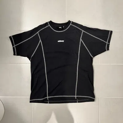 Pre-owned Stussy Wave Short Sleeve Crew Shirt Black