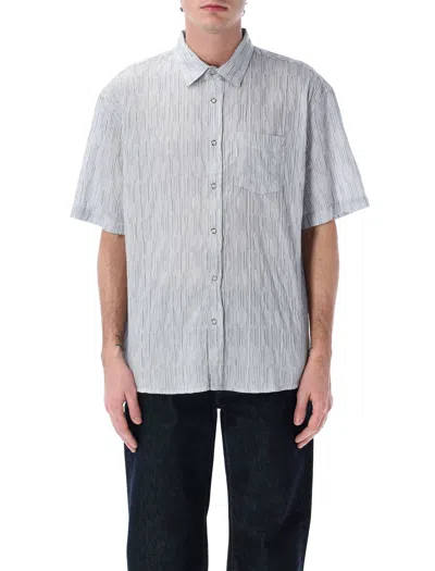 Stussy Wavy Stripe Shirt In Gray