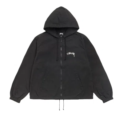 Pre-owned Stussy Waxed Cotton Beach Shell 'black' | Men's Size Xl