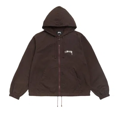 Pre-owned Stussy Waxed Cotton Beach Shell 'brown' | Men's Size Xl