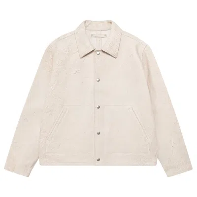 Pre-owned Stussy Welders Jacket 'bone' | Cream | Men's Size L In White