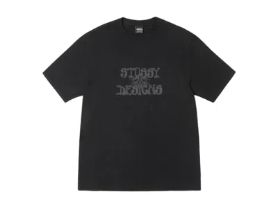 Pre-owned Stussy Wes Palms Pigment Dyed Tee Shirt In Black