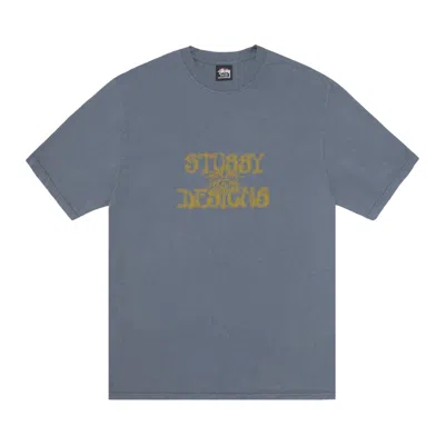 Pre-owned Stussy Wes Palms Tee Pigment Dyed 'navy' | Blue | Men's Size L