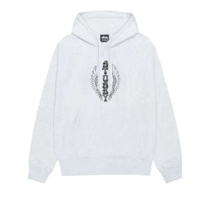Pre-owned Stussy Wes Wings Hoodie 'ash Heather' | Grey | Men's Size M In Gray