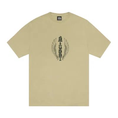 Pre-owned Stussy Wes Wings Tee Pigment Dyed 'elm' | Green | Men's Size M
