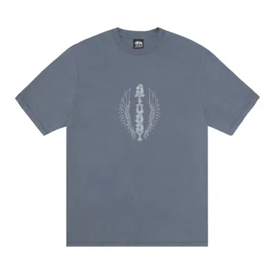 Pre-owned Stussy Wes Wings Tee Pigment Dyed 'navy' | Blue | Men's Size L