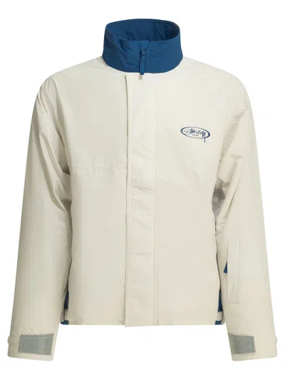 Stussy White Nylon Jackets Coats