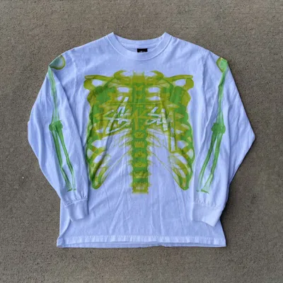 Pre-owned Stussy White Rib Cage 3m Longsleeve T Shirt