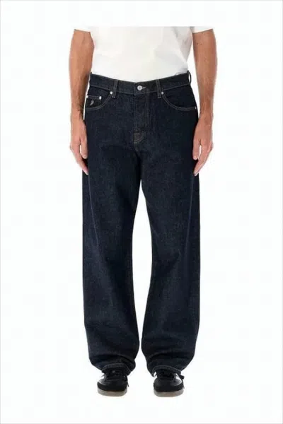 Stussy Wide-leg Denim Pants With Classic Five-pocket Design In Blue