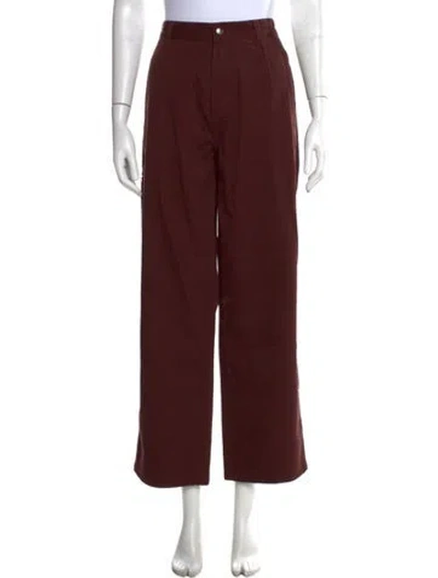 Pre-owned Stussy Wide Leg Pants In Burgundy
