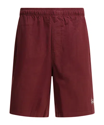 Stussy Wide Leg Shorts In Red