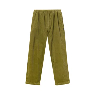 Pre-owned Stussy Wide Wale Beach Pant 'green' | Men's Size M