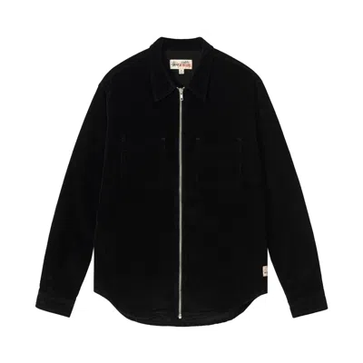 Pre-owned Stussy Wide Wale Cord Zip Shirt 'black'