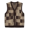 Stussy Wobbly Check Sweater Vest 'brown'