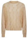 Stussy Wool Blend Crew Neck Jumper With Geometric Pattern