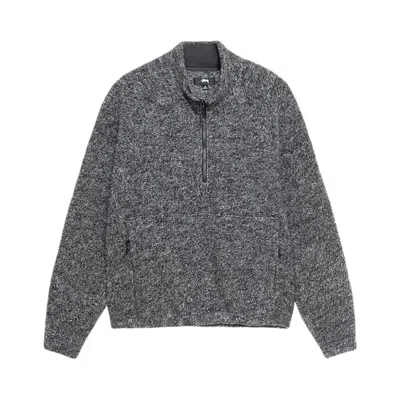 Pre-owned Stussy Wool Blend Sherpa Mock Neck 'black' | Men's Size M