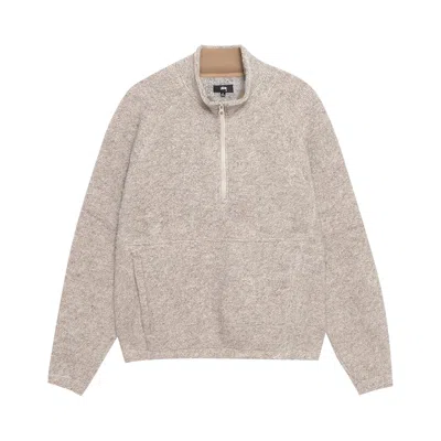Pre-owned Stussy Wool Blend Sherpa Mock 'tan' | Men's Size L In Beige