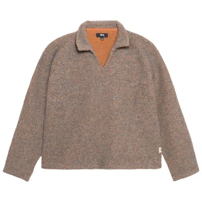 Pre-owned Stussy Wool Blend Sherpa Pullover 'grey' | Men's Size L In Gray