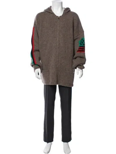 Pre-owned Stussy Wool Graphic Print Jacket In Neutrals