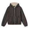 Stussy Wool Stripe Work Jacket 'brown' In Gray