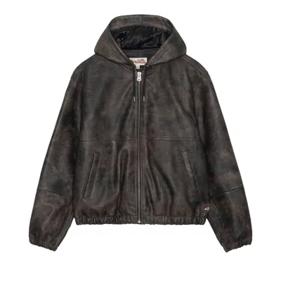 Pre-owned Stussy Work Jacket 'black Leather' | Men's Size M