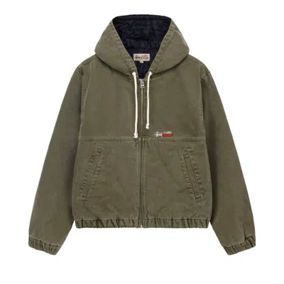 Pre-owned Stussy Work Jacket 'olive Drab' In Green