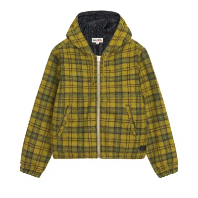 Pre-owned Stussy Work Jacket Wool Plaid 'green' | Men's Size M